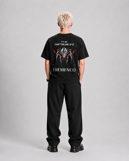 THEMENCO The Spider Men's Graphic Black T-Shirt