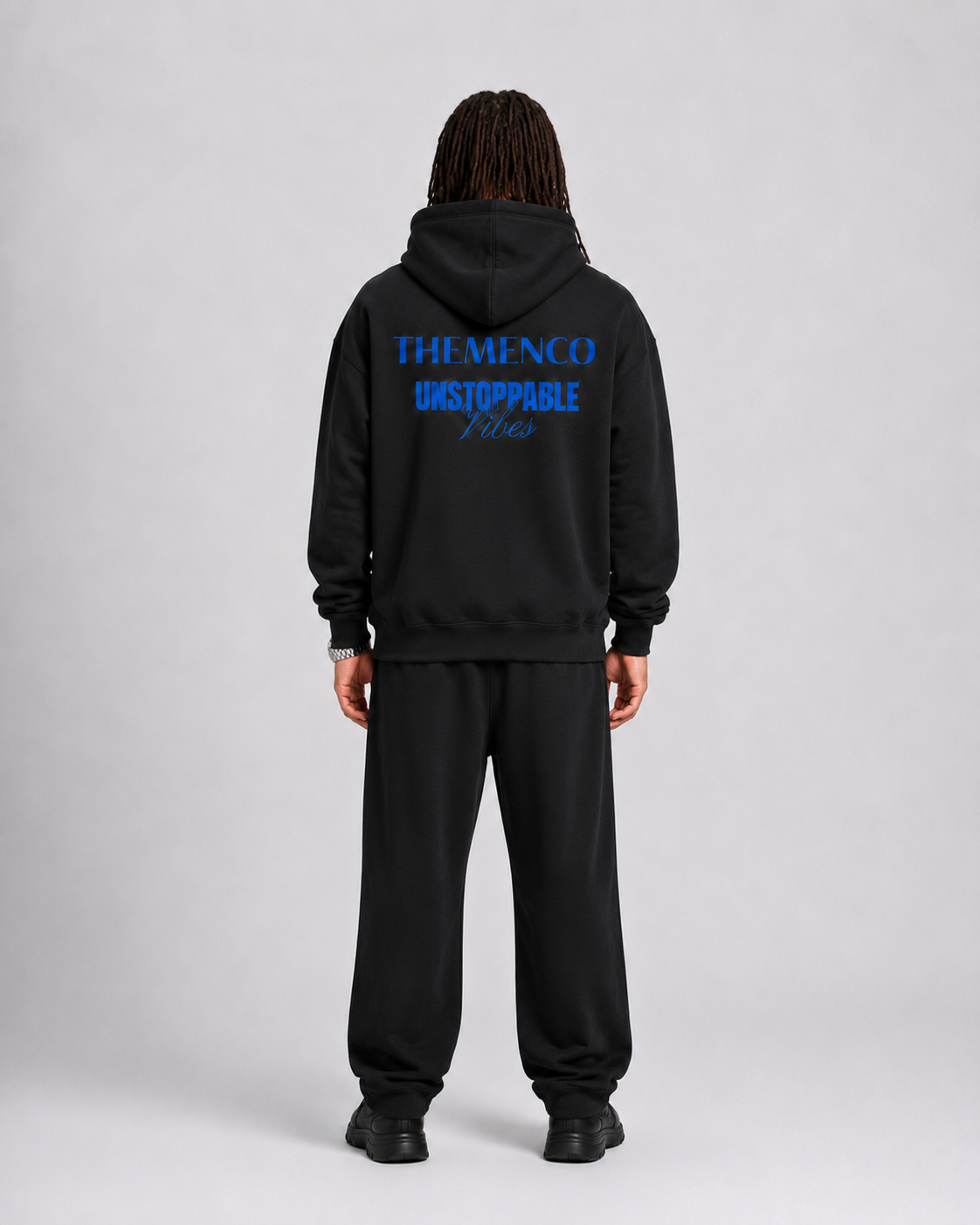 THEMENCO Unstoppable Men's Black Hoodie