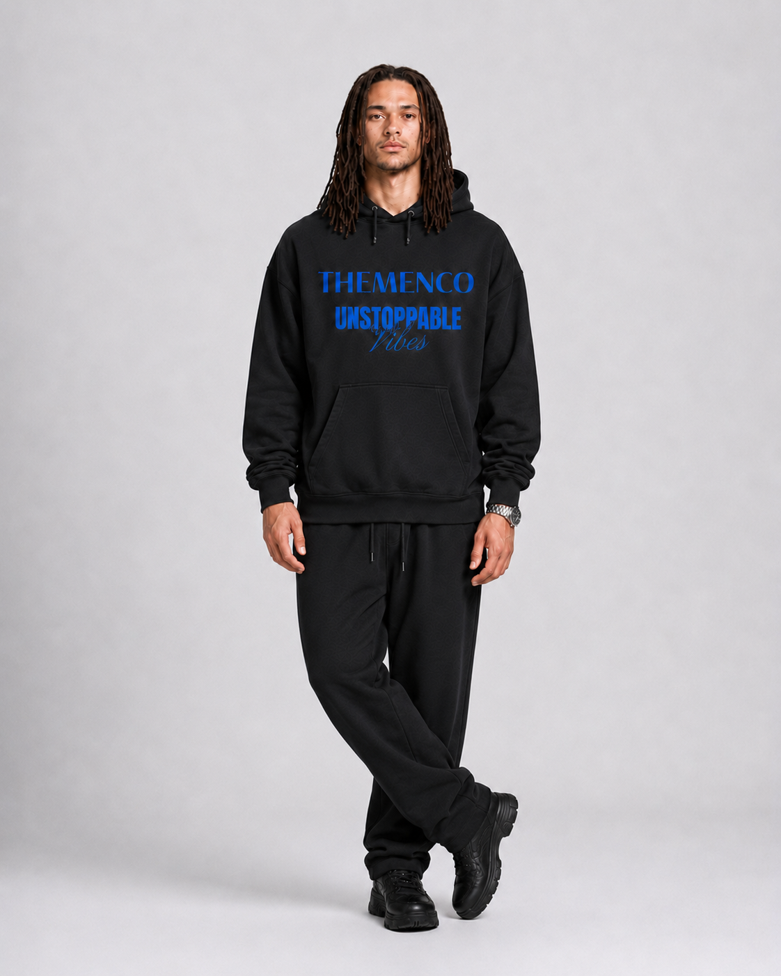 THEMENCO Unstoppable Men's Black Hoodie