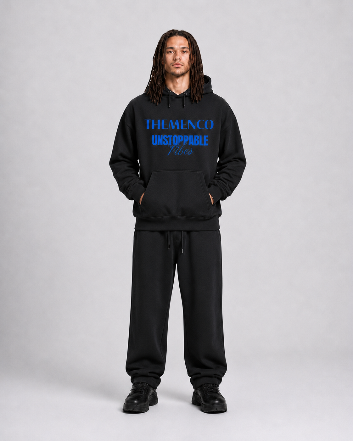 THEMENCO Unstoppable Men's Black Hoodie