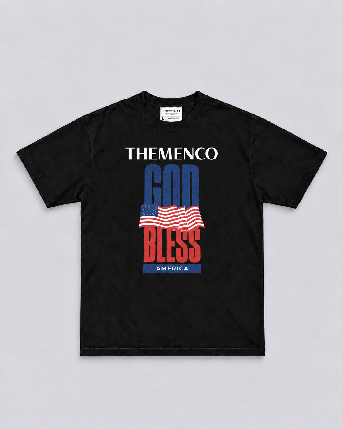 THEMENCO God Bless America Men’s Black T-Shirt