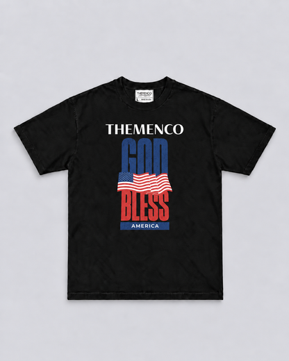 THEMENCO God Bless America Men’s Black T-Shirt