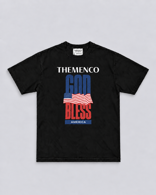 THEMENCO God Bless America Men’s Black T-Shirt