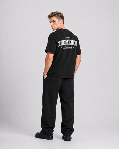THEMENCO Sportswear Men's Graphic Black T-Shirt